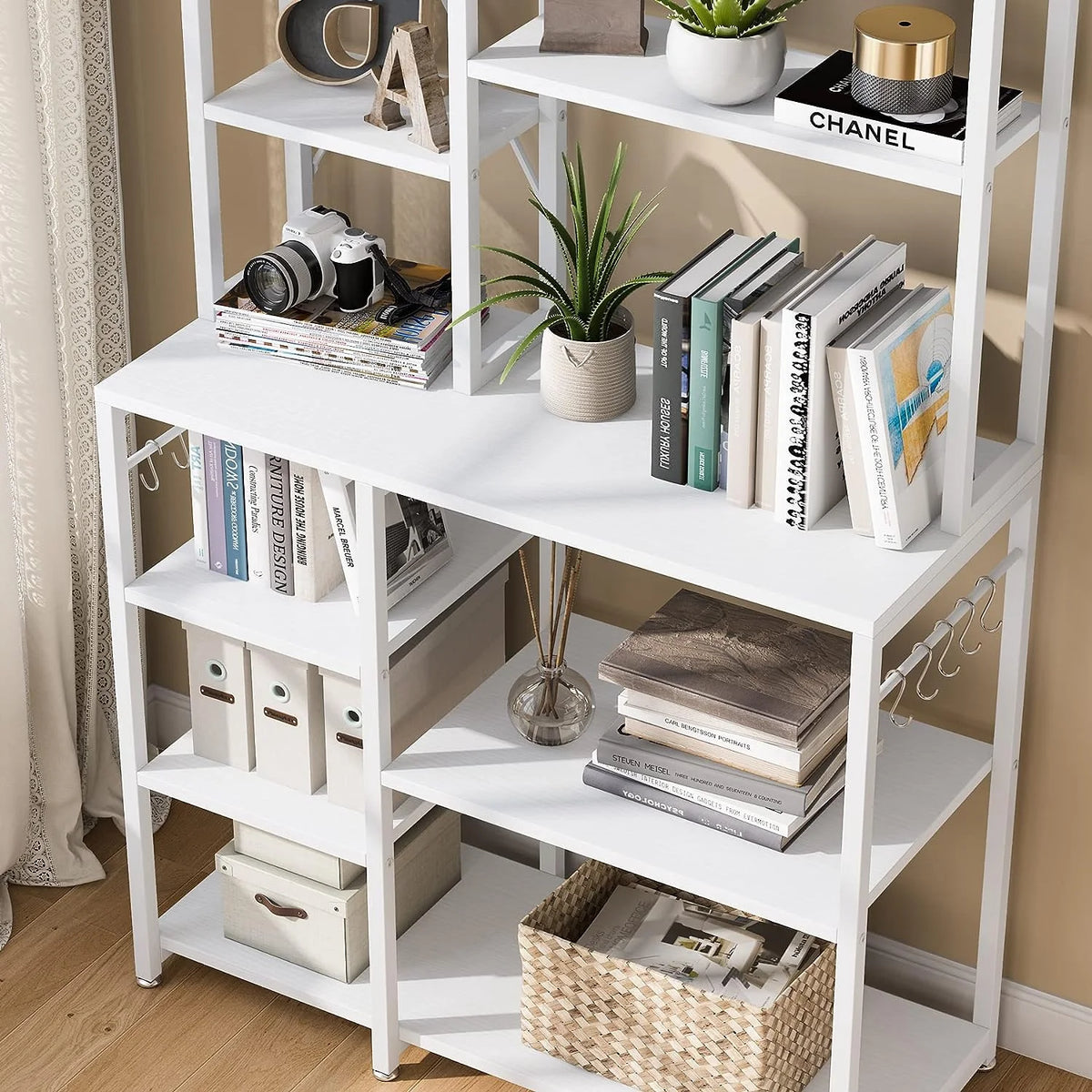White Utility Storage Shelf Microwave Stand P950