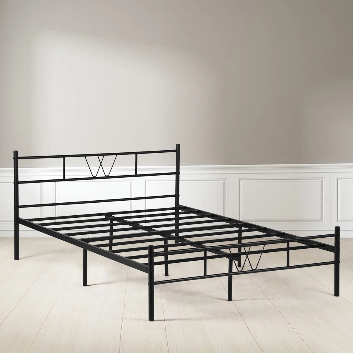 Full Size Metal Platform Bed Frame with Headboard and Footboard R278