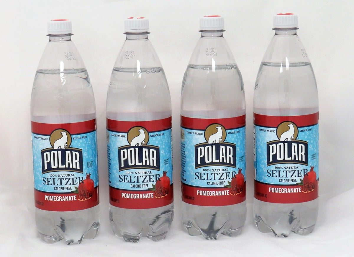 Pomegranate Seltzer 1 Liter (33.8 Fl Oz) Bottles (4 Bottles) J1748
