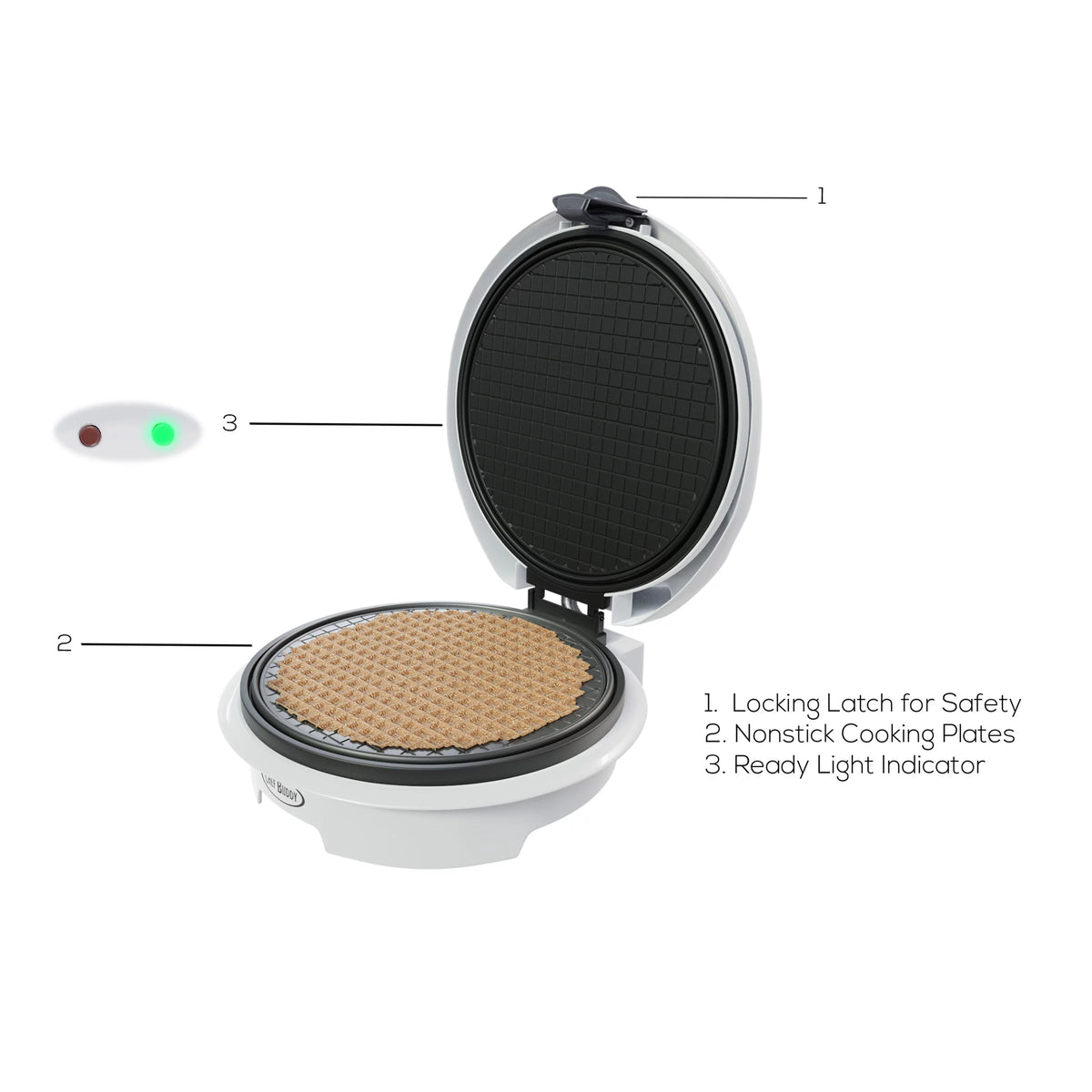 White Electric Nonstick Waffle Cone Maker P365321