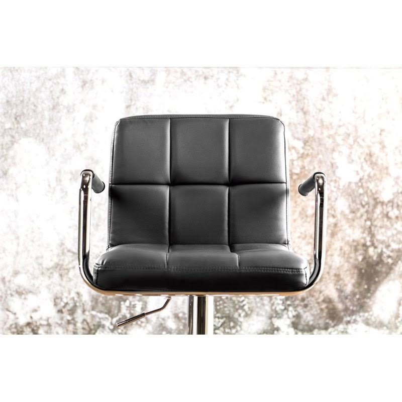Black Leather Adjustable Bar Stool D291