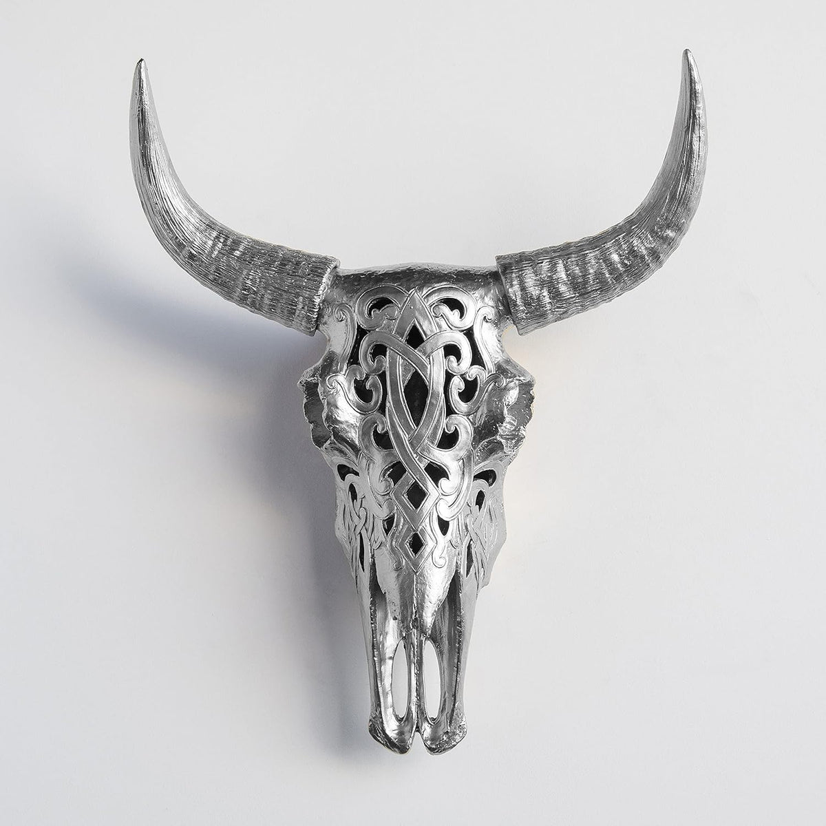 Faux Decorative Carved Cow Skull Wall Mount U590