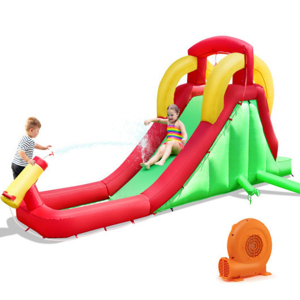 Inflatable Water Slide Bounce House with Climbing Wall and 550W Blower O5383