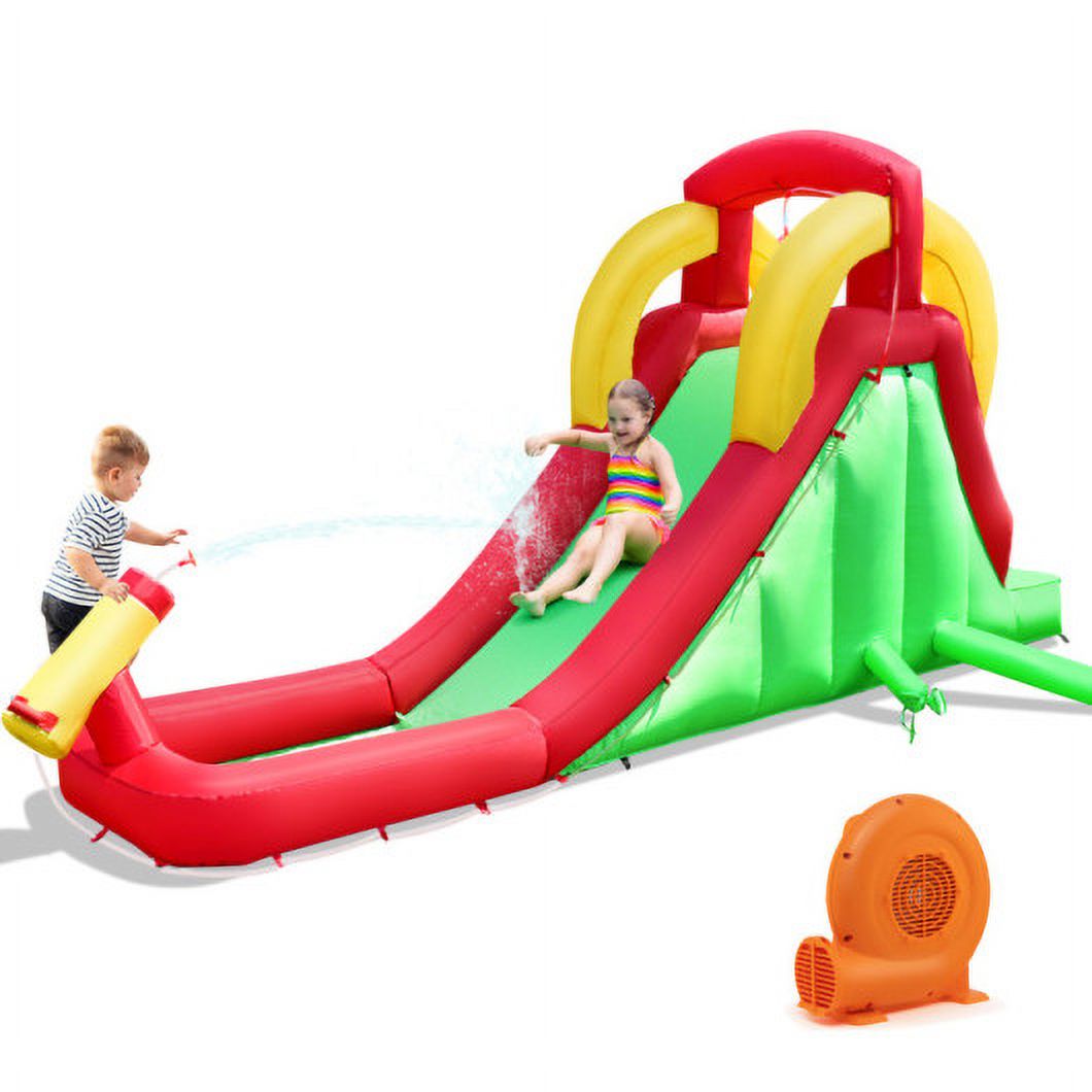 Inflatable Water Slide Bounce House with Climbing Wall and 550W Blower O5383