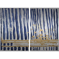 Blue Verticals Diptych - 48 x 36 E8136