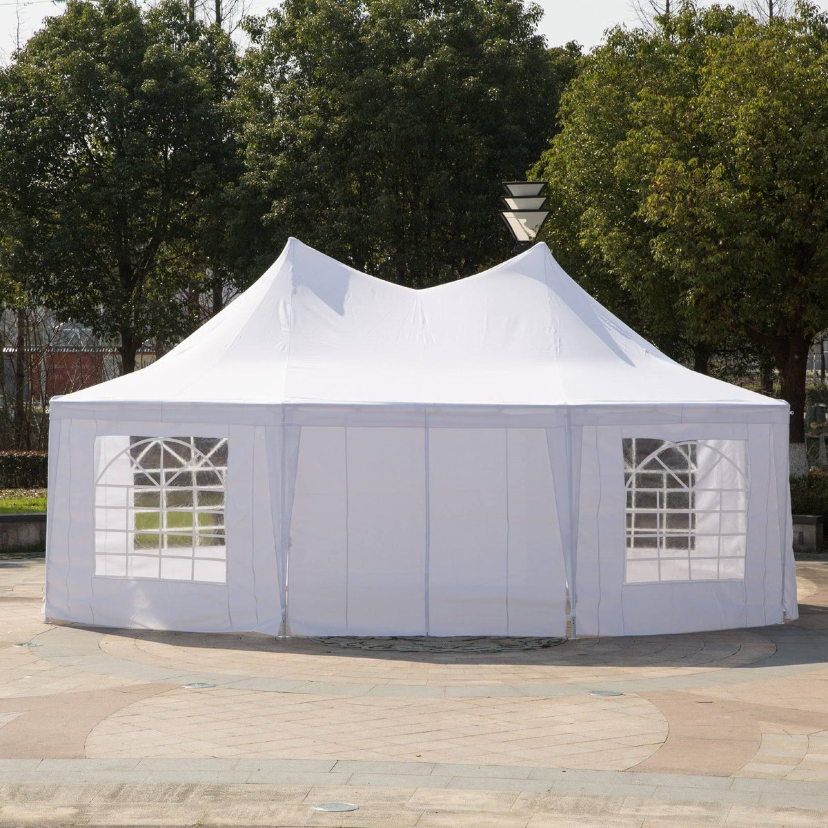 White Octagon 8-Wall Party Canopy Gazebo Tent W536436