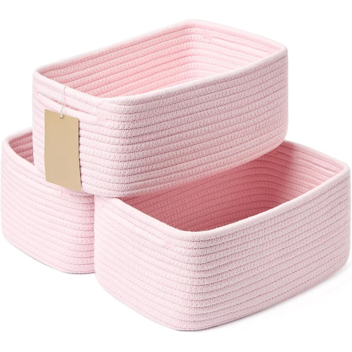 Small Storage Baskets 3 Packs Light Pink Y439