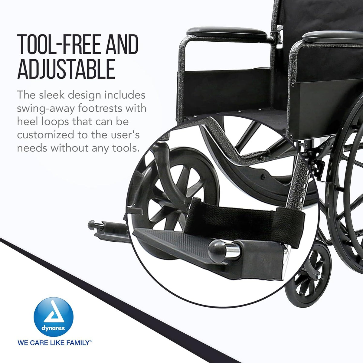 Silver Lightweight Foldable Wheelchair with Fixed Full Arms, 300 Pounds Weight Capacity M423793
