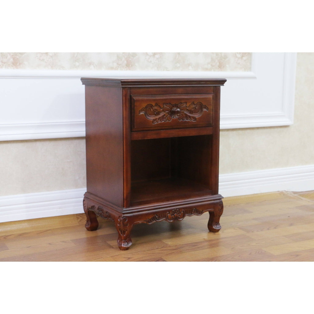 Windsor 1-Drawer Carved End Table Q519
