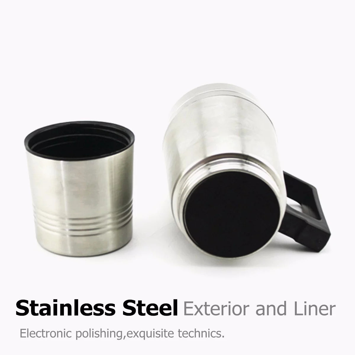 Stainless Steel 12V 500ml Heated Travel Mug with Lid G61665