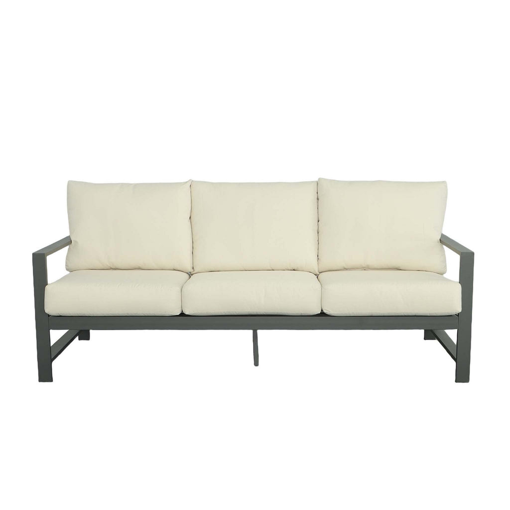 Aluminum Gray/Oyster Fabric Outdoor Sofa B492