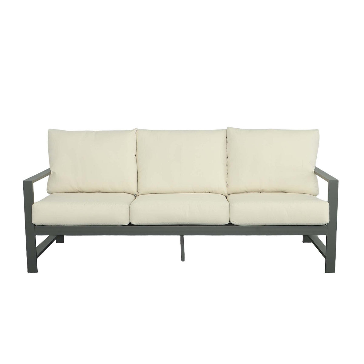 Aluminum Gray/Oyster Fabric Outdoor Sofa B492