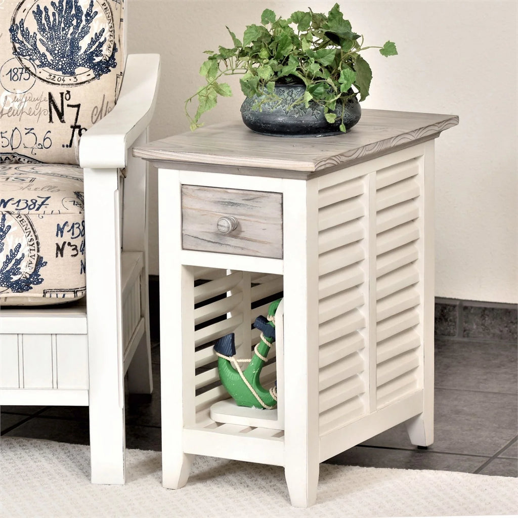 Wood Chairside Table with Drawer W630025