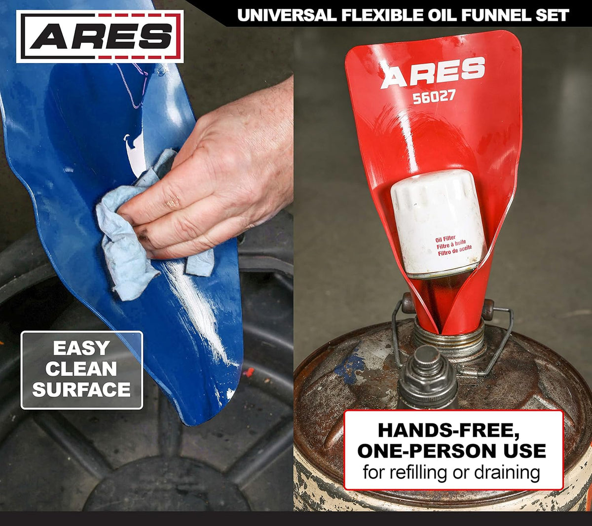 2-Piece Large and Medium Universal Flexible Oil Funnel Set J860078