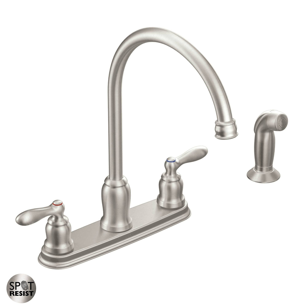 High-Arc Kitchen Faucet with Side Spray Spot Resist Stainless D419