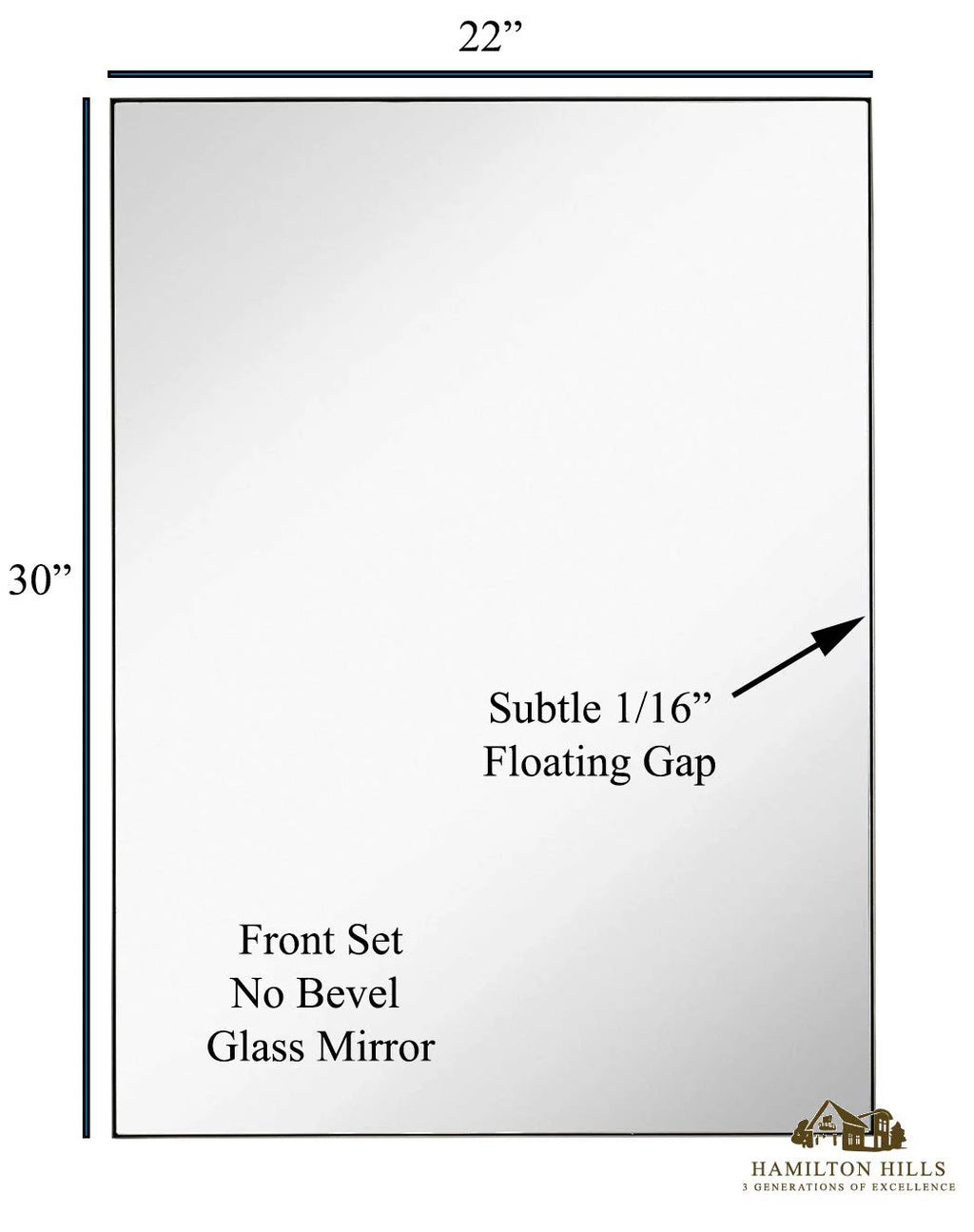 Brushed Metal Wall Mirror 22" x 30" E34148