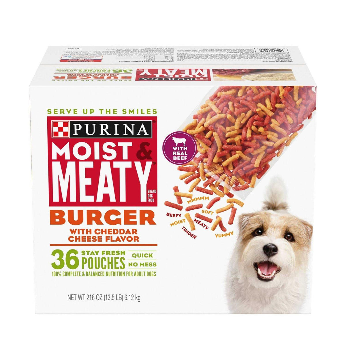 Moist & Meaty Burger Cheddar Cheese Flavor Dry Dog Food F72283
