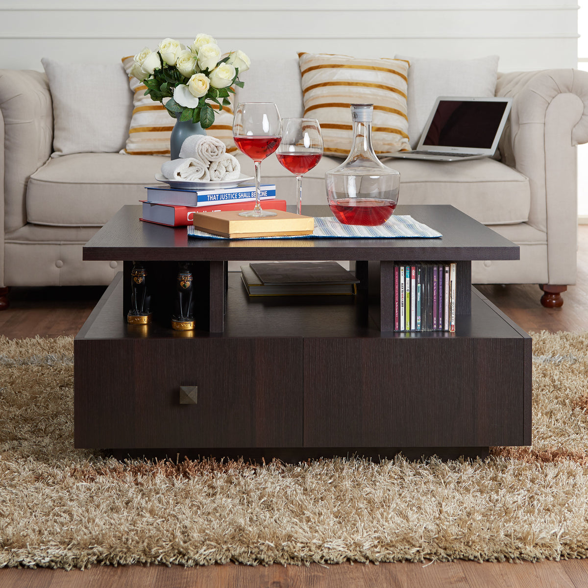 Espresso Storage Coffee Table Q511