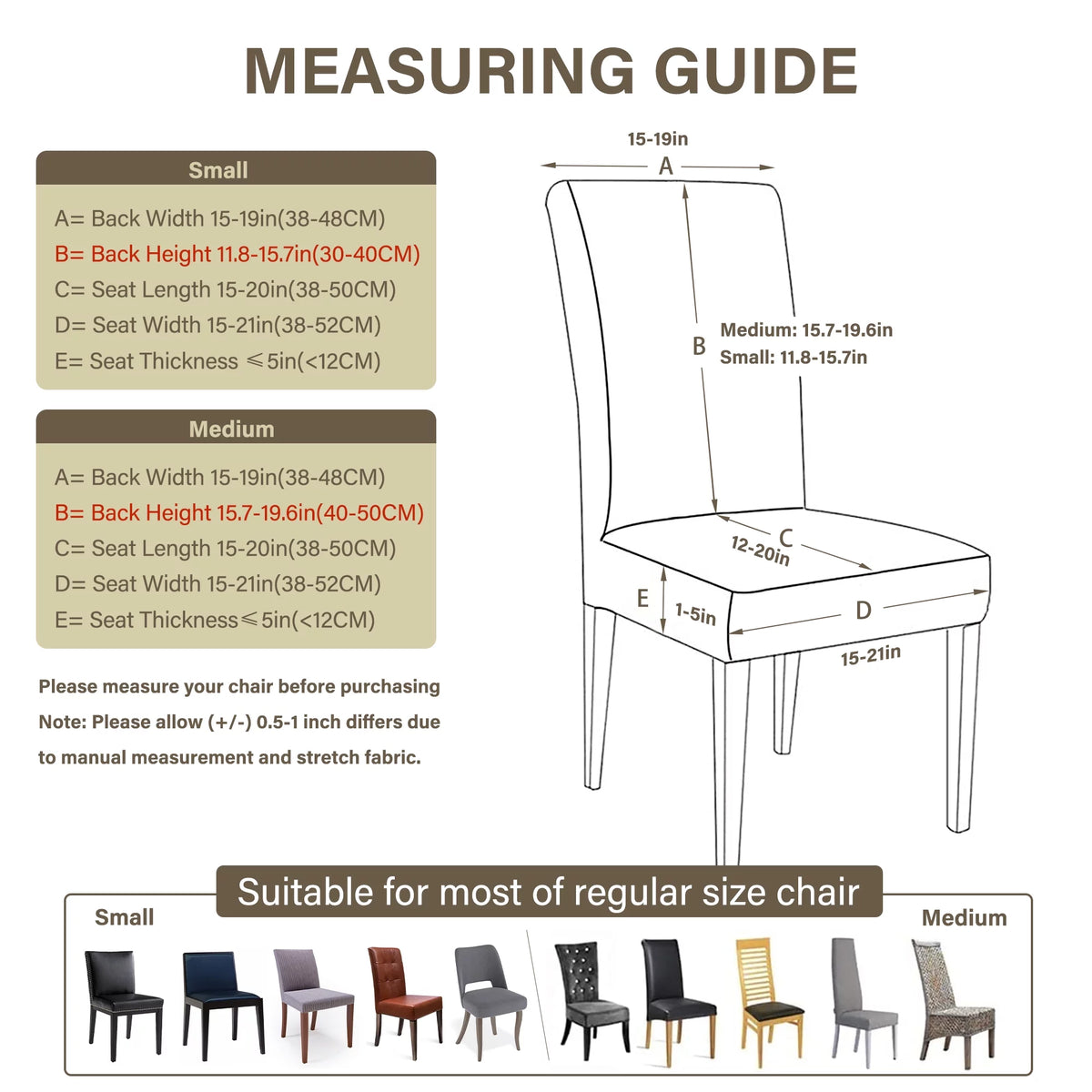 Beige Stretch Jacquard Chair Covers Set of 4 V53286