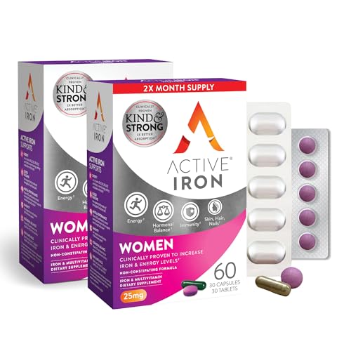 30 Active Iron High Potency Capsules with 30 Multivitamin Tablets N459823