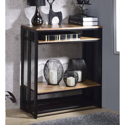 Antique Oak & Black Sofa Table M290128