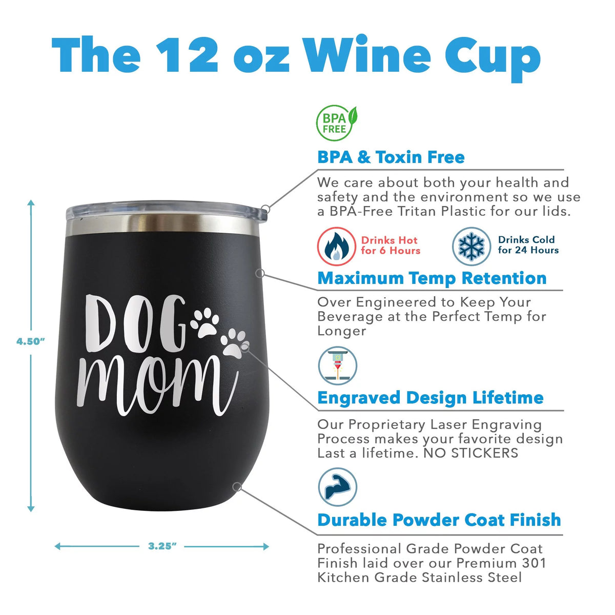 12 oz Engraved Red Wine Cup C91944