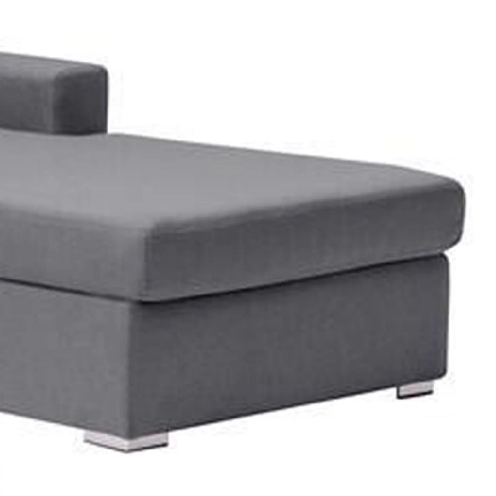 Gray 4 Seater L Sectional Sofa with Reversible Chaise H48459