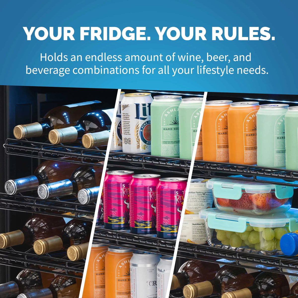 179 Can 49 Bottle Stainless Steel Wine and Beverage Refrigerator D1357