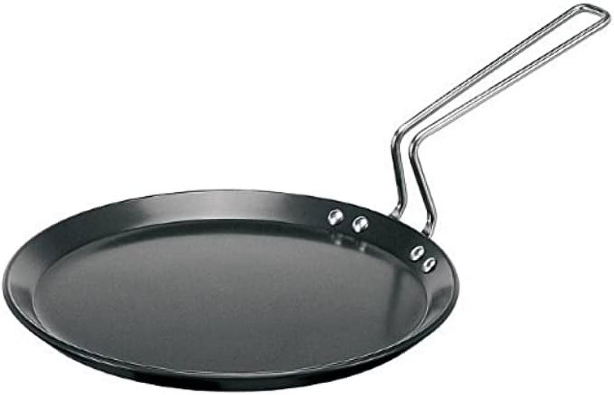 Hard Anodised Flat Tava Griddle, 10-Inch, with Steel Handle T369