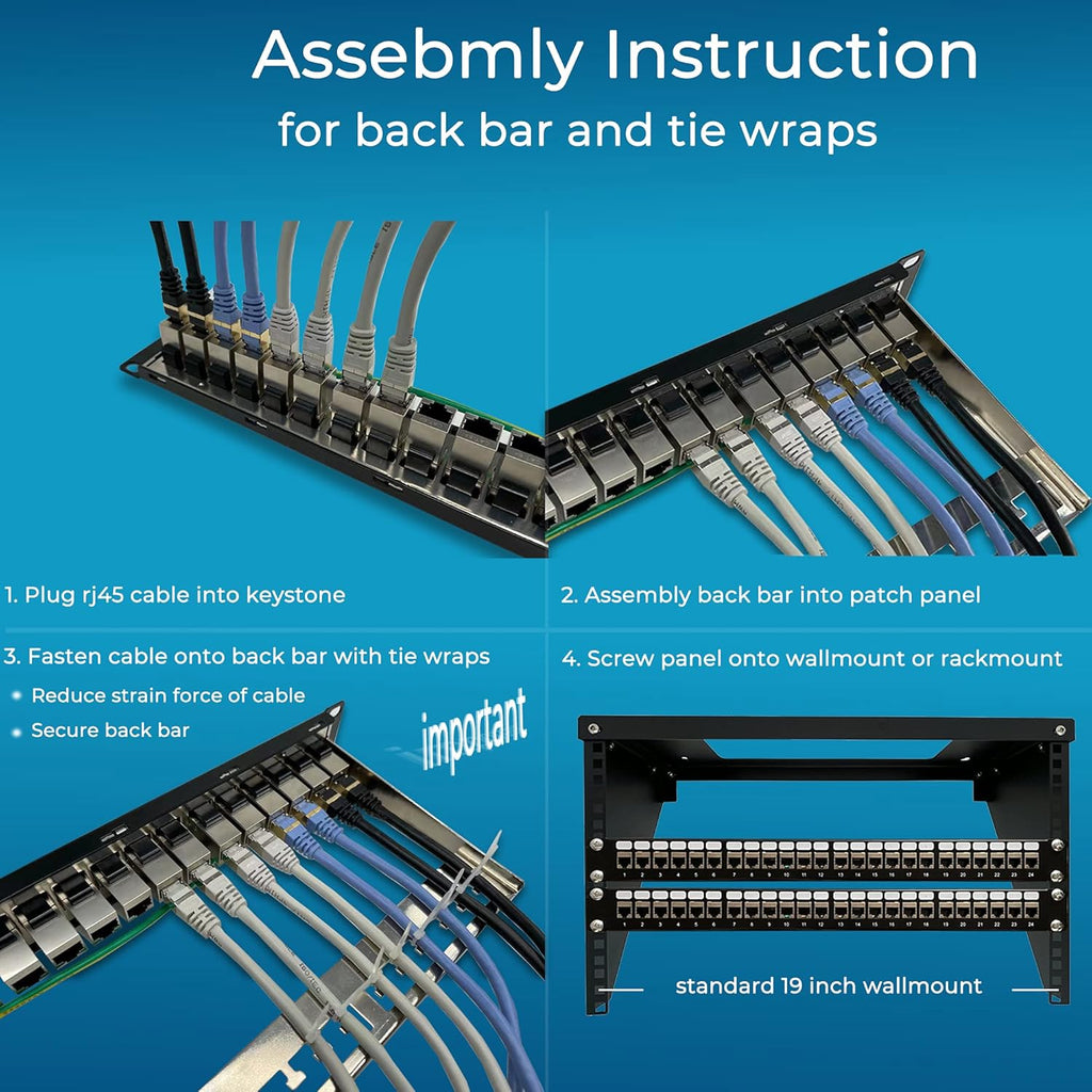 24 Port Cat6A Shielded Patch Panel 1U R447