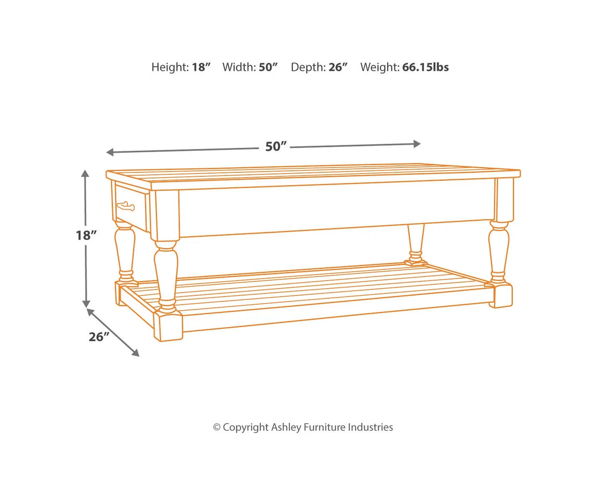 2 Drawer Coffee Table C32099