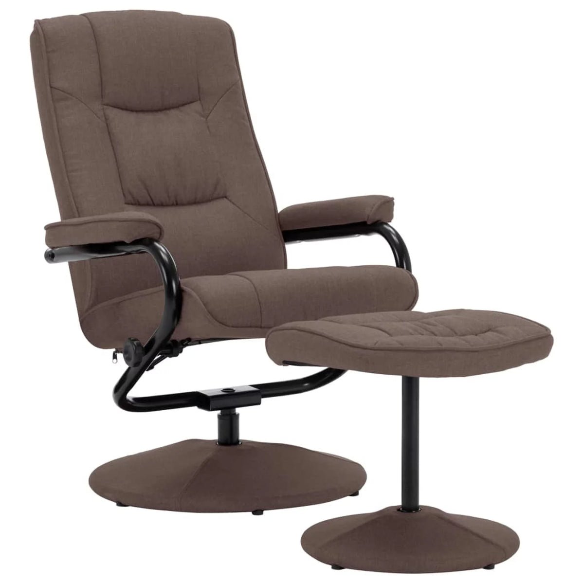 Brown Fabric Swivel Recliner with Ottoman W70634