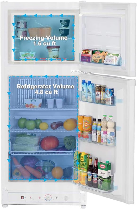 6.1 Cu.ft White Propane Refrigerator with Freezer Z474