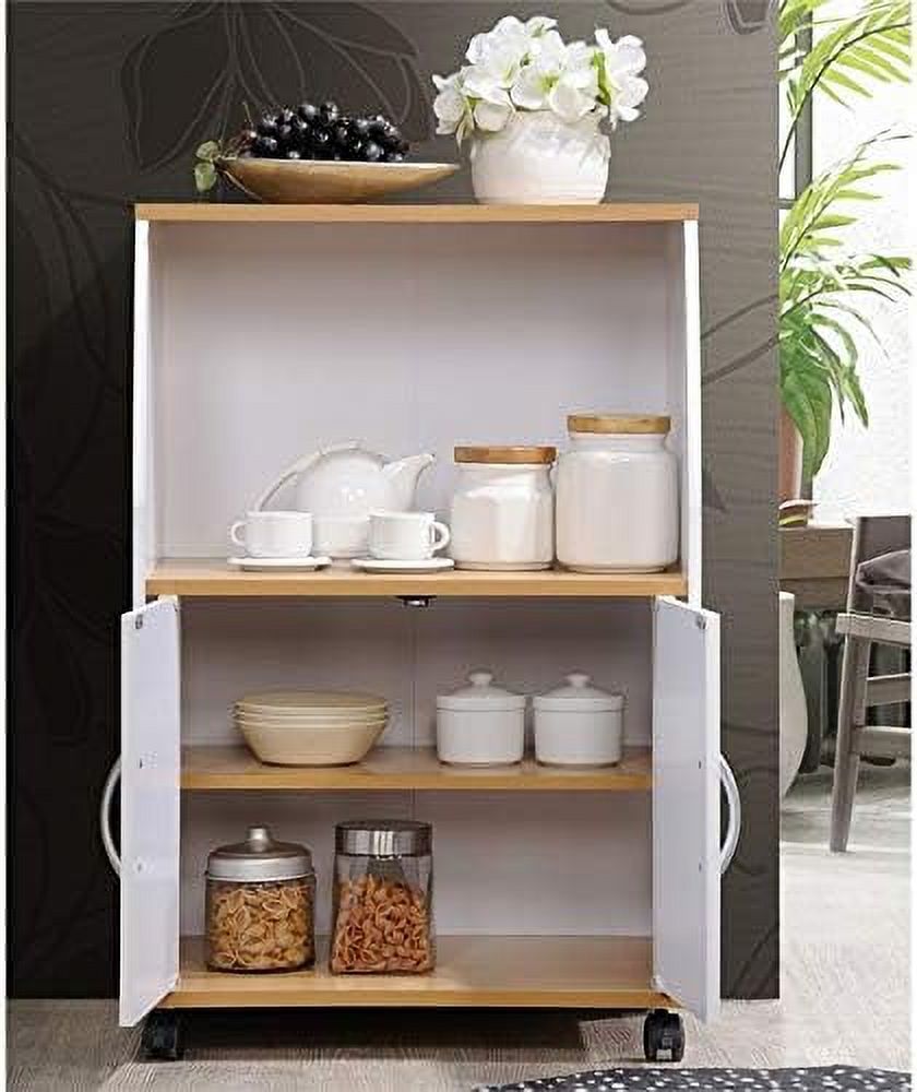 White Microwave Kitchen Cart L66415