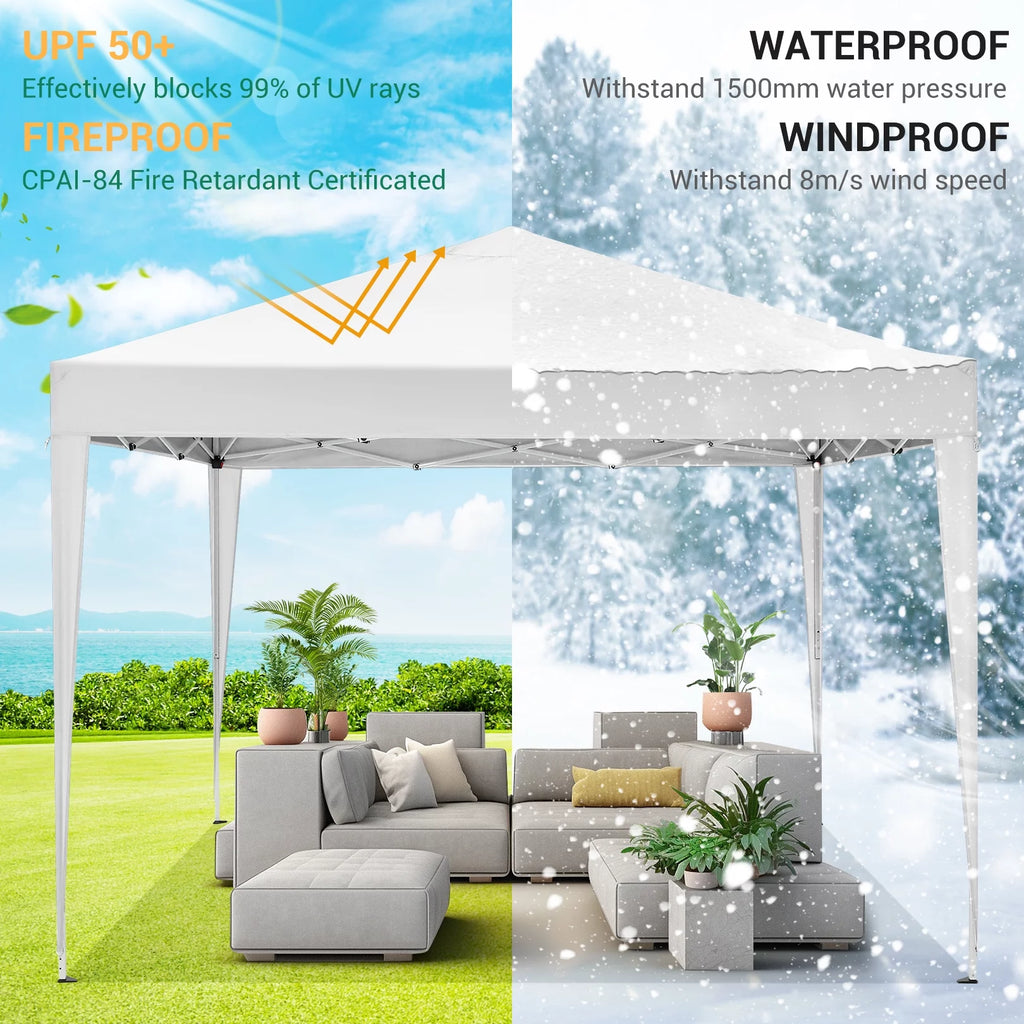 10'x 10' Pop up Canopy with 4 Removable Sidewalls & Carrying Bag, White M98121