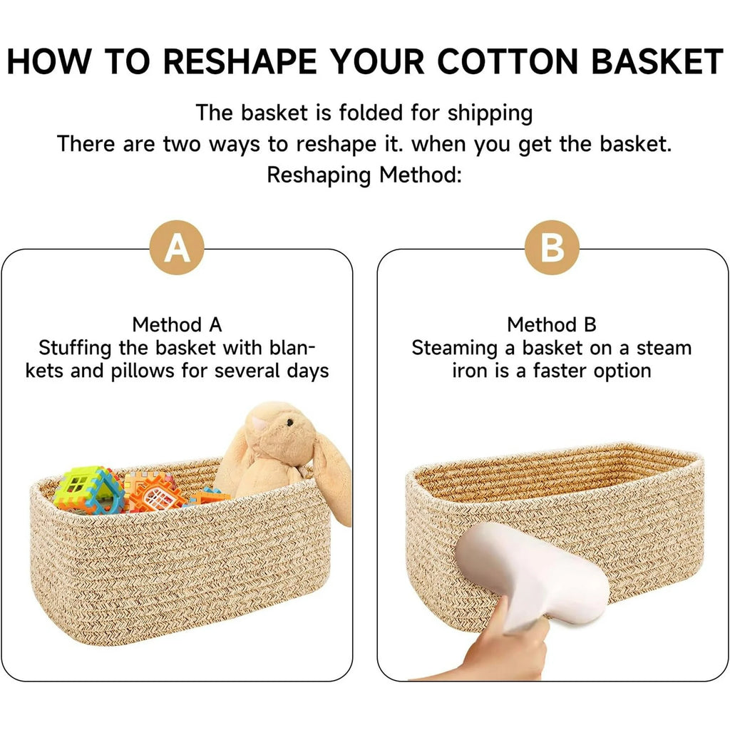 Small Storage Baskets 3 Packs Light Pink Y439