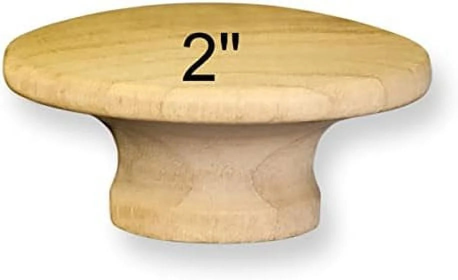10 Pcs 2" Round Unfinished Birch Wood Drawer Knob M561