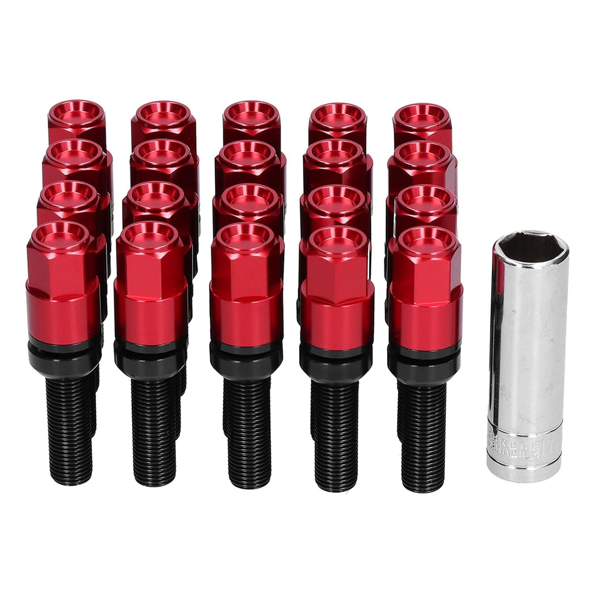 20PCS M14x1.5 Steel 28mm Thread Lug Bolts with Sleeve Z4281