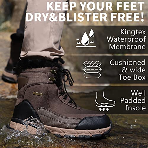 Waterproof Fur Lined Non-slip Ankle High-top Snow Boots P4743