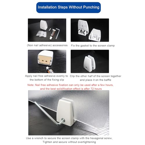 Acrylic Free Standing Privacy Screen, 80x30cm M928
