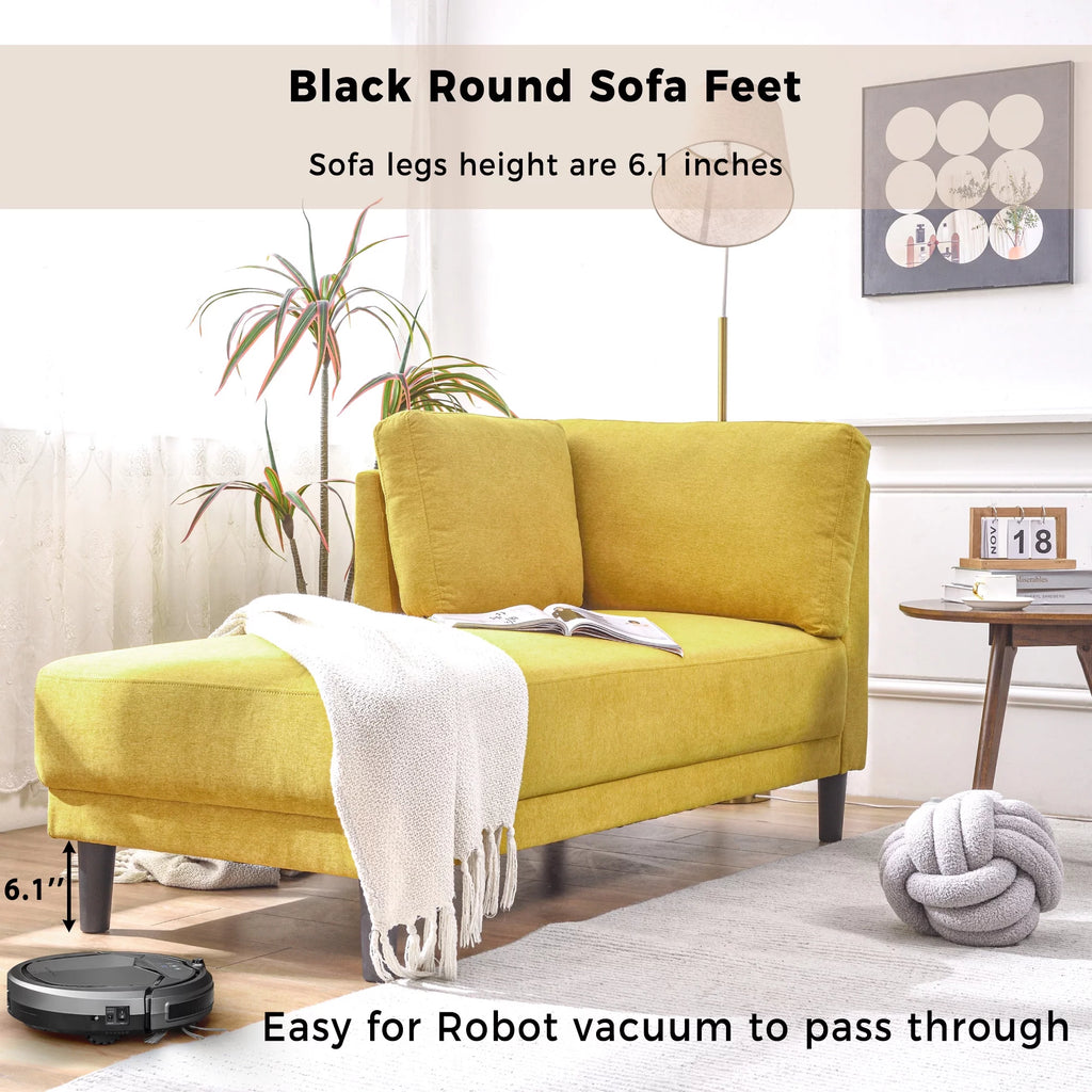 Yellow Chaise Lounge Chairs with Arms I1892