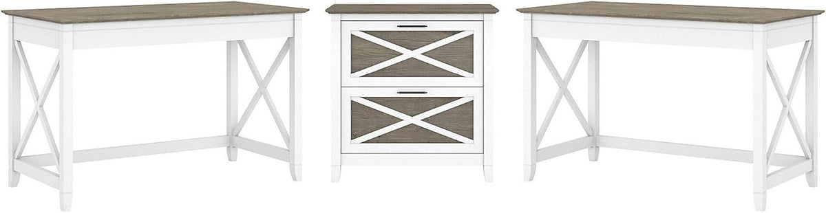 2 Person Desk Set with Lateral File Cabinet Y2068