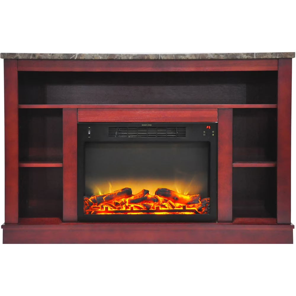 Freestanding Electric Fireplace with Log Insert, Cherry X454670