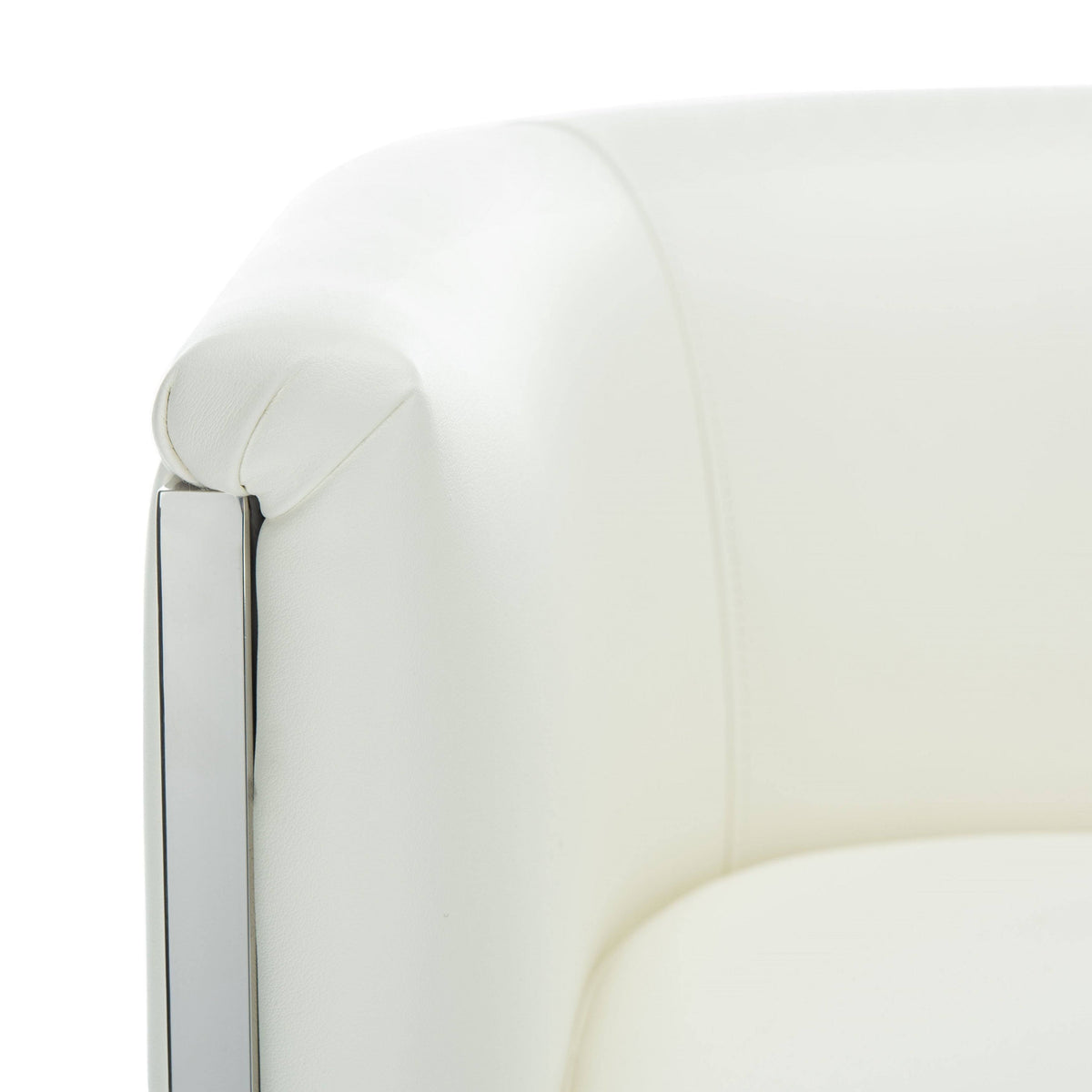 White Leather Bar Stool T7222