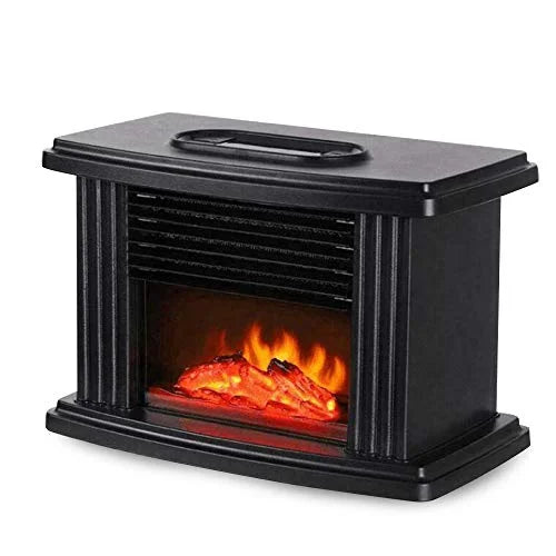 Black Electric Tabletop Fireplace Heater 1000W Y74908