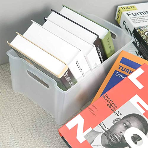 Plastic Stackable Fridge Storage Basket, Matte Transparent, 4 Packs T89691