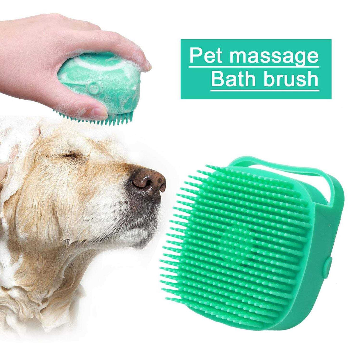 Dog Bath Brush with Shampoo Dispenser L233