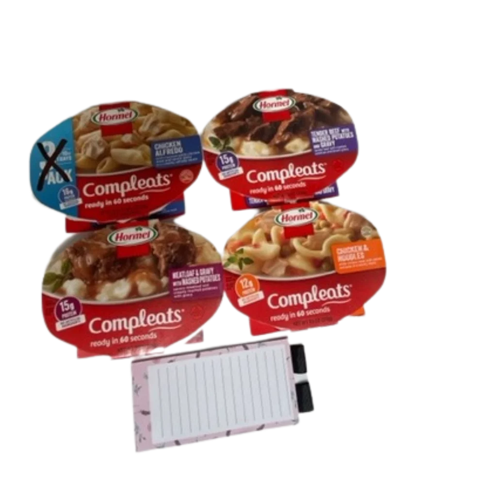 4 Pack Chicken Alfredo, Tender Beef, Chicken Noodle, Meatloaf R787