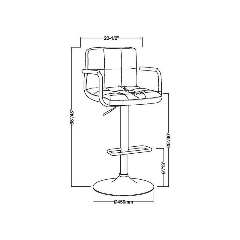 Black Leather Adjustable Bar Stool D291