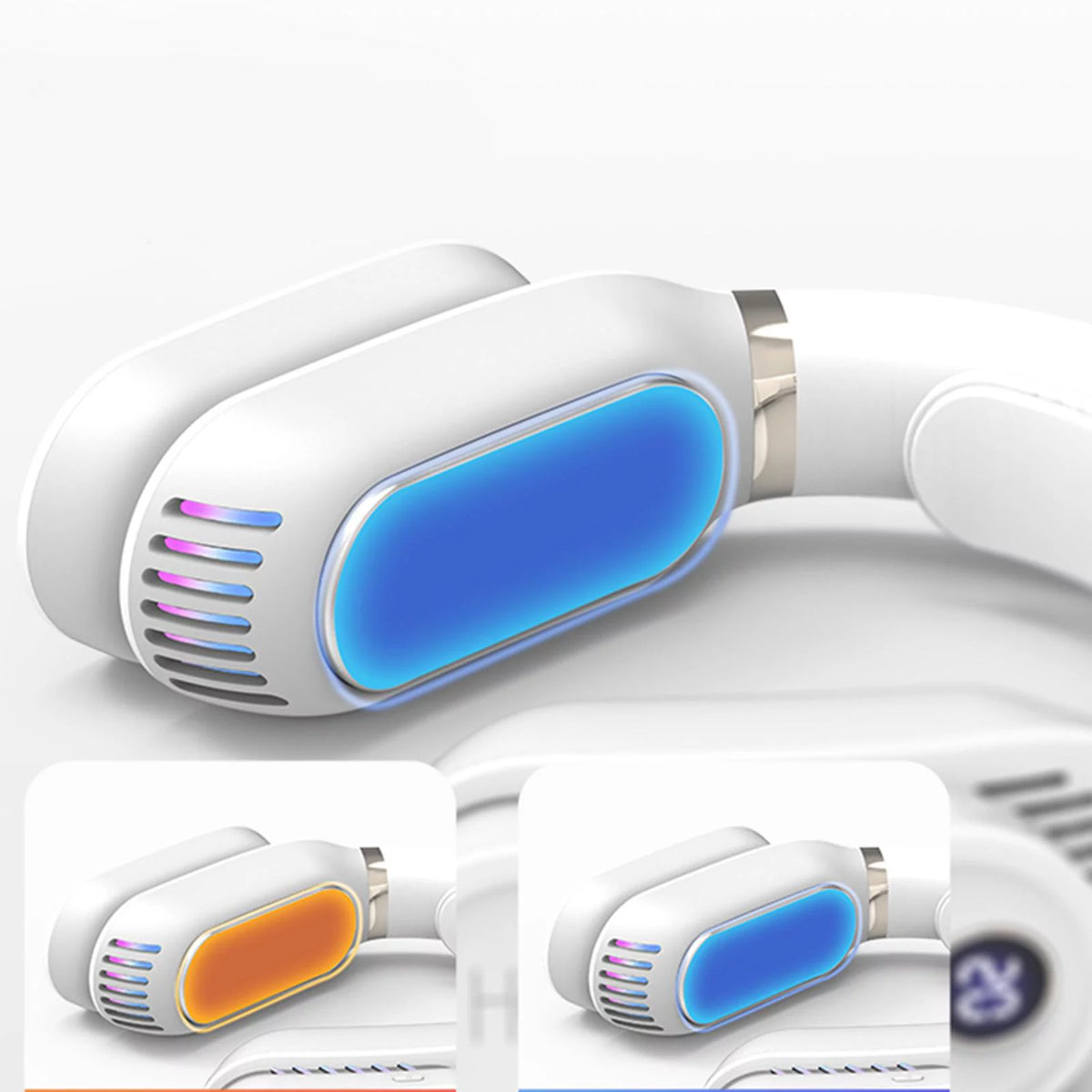 Portable Hanging Cooling Heater Air Conditioner Wearable Neck White Q64270